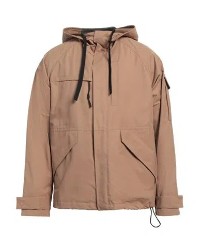 Drm Design Research Manufacture Man Jacket Brown Size S Cotton, Polyamide