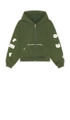 Drmers Club Floating Letters Zip Up Hoodie In Green