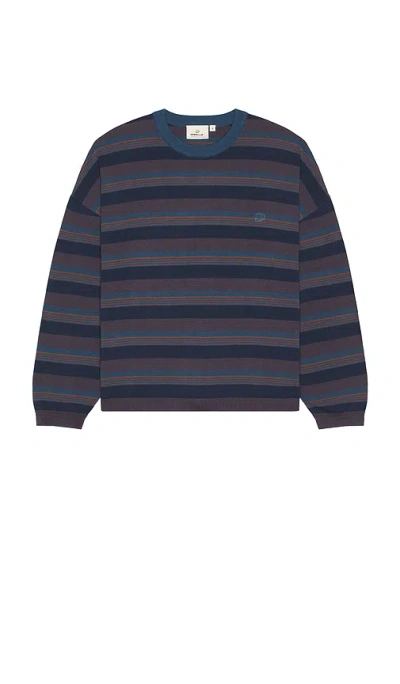 Drmers Club Striped Long Sleeve Tee In Blue