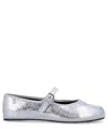 Drogheria Crivellini Fu-tabi Laminated Leather Flat Shoes In Silver