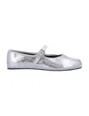 Drogheria Crivellini Fu-tabi Laminated Leather Flat Shoes In Silver