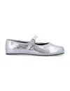 DROGHERIA CRIVELLINI FU-TABI LAMINATED LEATHER FLAT SHOES