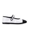 Drogheria Crivellini White Leather Ballet Flats In White