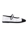 Drogheria Crivellini White Leather Ballet Flats In White Black