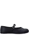 Drogheria Crivellini Black Satin Ballet Flats In Schwarz