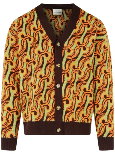Drôle De Monsieur Drole De Monsieur Abstract Printed Knitted Cardigan In Multi
