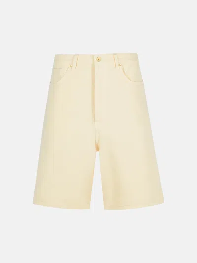 Drôle De Monsieur 'baggy' Ivory Cotton Bermuda Shorts