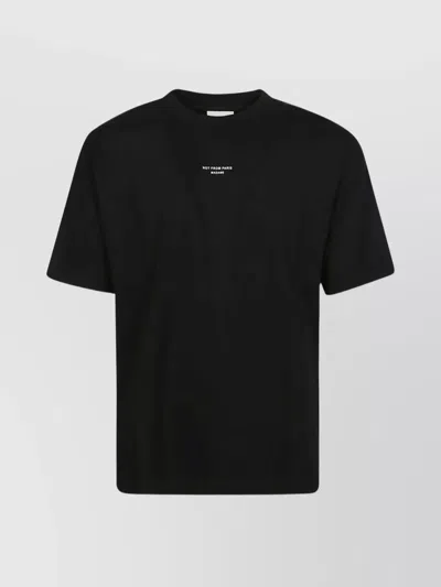 Drôle De Monsieur Base Logo Crew Neck T-shirt In Black