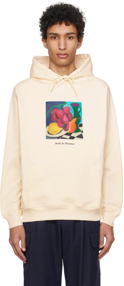 Drôle De Monsieur Beige 'le Hoodie Nature Morte' Hoodie In Cream