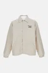 Drôle De Monsieur Beige Slogan Jacket In White