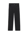 Drôle De Monsieur Straight-leg Black Denim Jeans With Design In Black