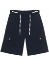 Drôle De Monsieur Le Short Workwear Chevron By Drole De Monsieur In Blue