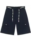Drôle De Monsieur Le Short Workwear Chevron By Drole De Monsieur In Blue