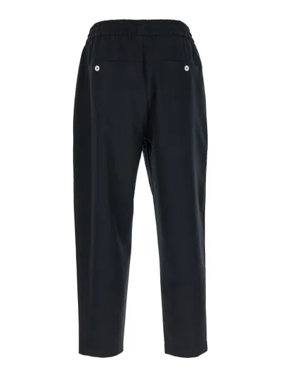 DRÔLE DE MONSIEUR BLACK CARROT PANTS WITH DRAWSTRING IN WOOL BLEND MAN
