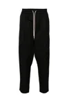 Drôle De Monsieur Black Carrot Pants With Drawstring In Wool Blend Man In Black