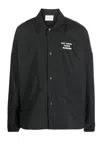Drôle De Monsieur Black Jacket With Logo In Techno Fabric Man In Black