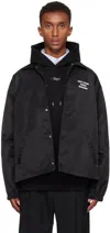 Drôle De Monsieur Black Jacket With Logo In Black