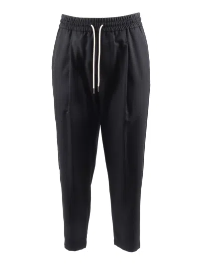 Drôle De Monsieur Black Relaxed Fit Cropped Pants