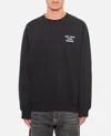 Drôle De Monsieur Black Sweatshirt With Bold Slogan And Elastic Hems In Black