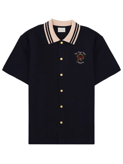 Drôle De Monsieur Blue Cotton Shirt In Black