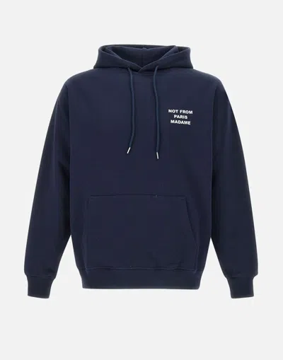 Drôle De Monsieur Drole De Monsieur Blue Hoodie Slogan Cotton Sweatshirt