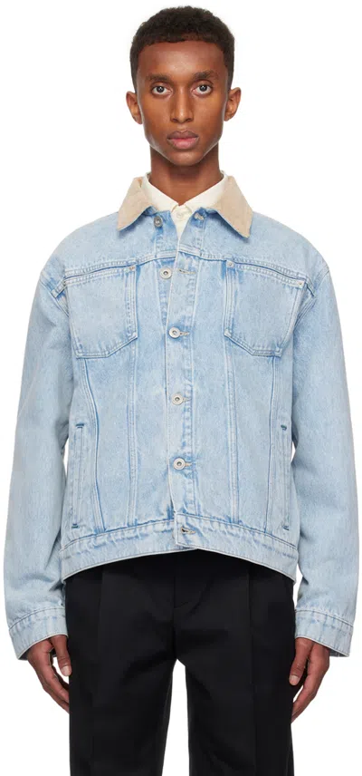 Drôle De Monsieur Blue 'la Veste Jean Délavée' Denim Jacket In Light Blue