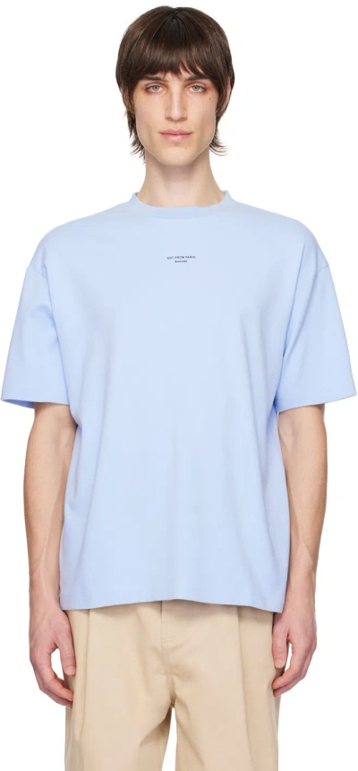 Drôle De Monsieur Blue 'le T-shirt Slogan Classique' T-shirt In Light Blue