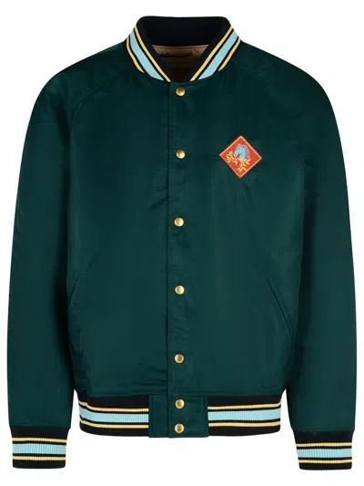 Drôle De Monsieur Bomber Jacket In Green Polyamide