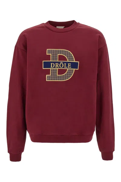Drôle De Monsieur Oversize Crew Neck Cotton Sweatshirt In Wn