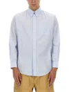 Drôle De Monsieur Striped Shirt Button-down Collar In Blue