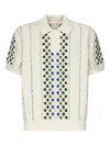 Drôle De Monsieur Cable-knit Polka-dot Polo-neck Sweater In White