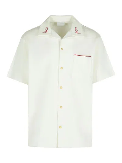 Drôle De Monsieur Piquee White Cotton Shirt