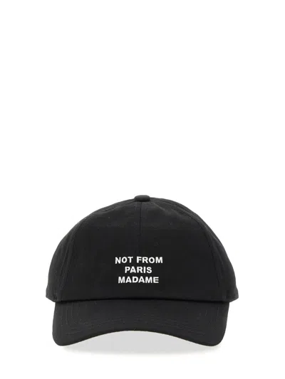 Drôle De Monsieur La Casquette Slogan Baseball Cap In Black