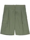 Drôle De Monsieur Pleat-detail Cargo Shorts In Green