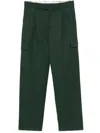 Drôle De Monsieur Straight Leg Cargo Wool Pants With Pleats In Black