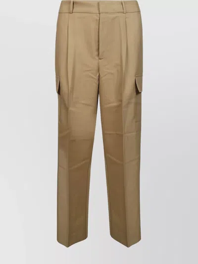 Drôle De Monsieur Cargo Trousers With Belt Loops And Pockets In Brown