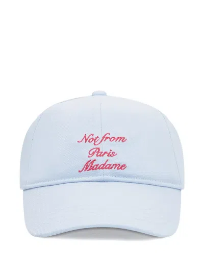 Drôle De Monsieur Casquette Slogan Baseball Cap In Blue