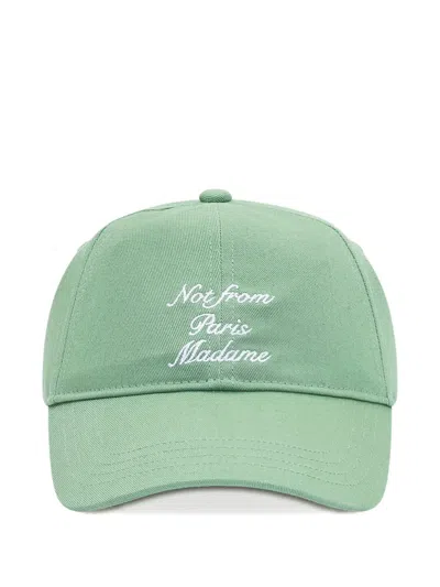 Drôle De Monsieur Casquette Slogan Baseball Cap In Green