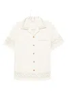 Drôle De Monsieur Chain-embroidered Cotton Shirt In Neutral
