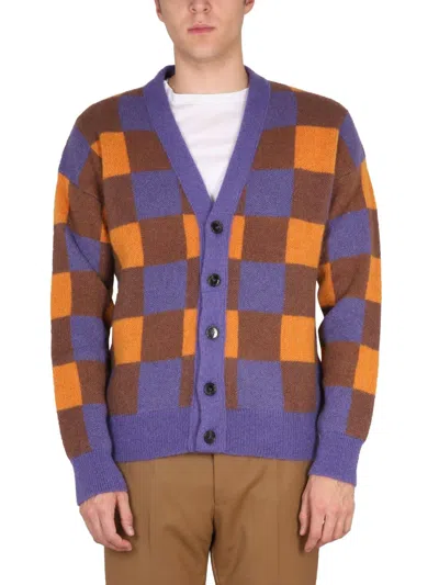 Drôle De Monsieur Check Pattern Cardigan In Multicolour