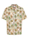 Drôle De Monsieur Jeu De Cartes Linen-blend Shirt In Pink
