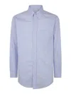 Drôle De Monsieur Striped Shirt With Pocket And Collar In Blue
