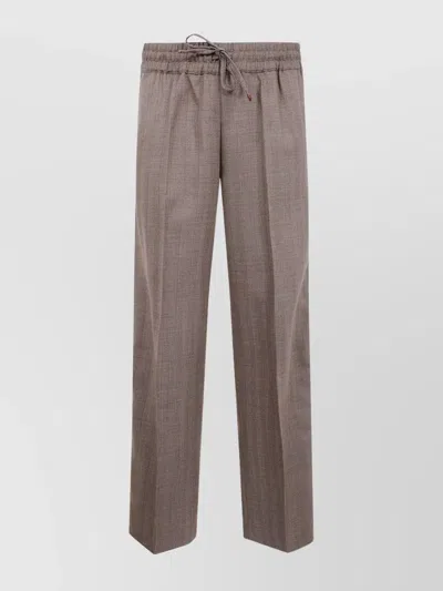 DRÔLE DE MONSIEUR CHEVRON PATTERN WIDE LEG TROUSERS