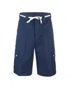 Drôle De Monsieur Le Short Workwear Chevron By Drole De Monsieur In Blue