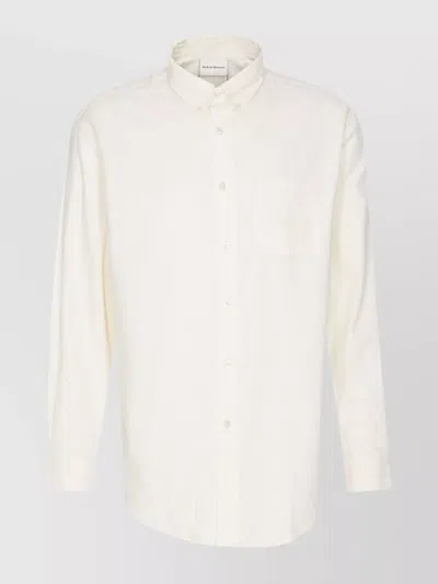 Drôle De Monsieur Collar Button-down Shirt Chest Pocket Embroidered Logo In White