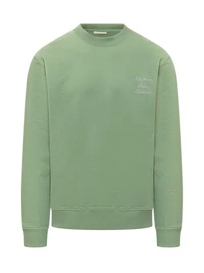Drôle De Monsieur Drole De Monsieur Cool Giro Neck Slogan Mini Sweatshirt In Green