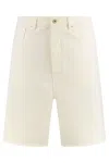 Drôle De Monsieur Beige Classic Cut Shorts In White