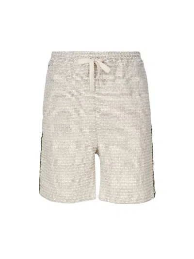 Drôle De Monsieur Cotton Blend Shorts With Drawstring In Beige