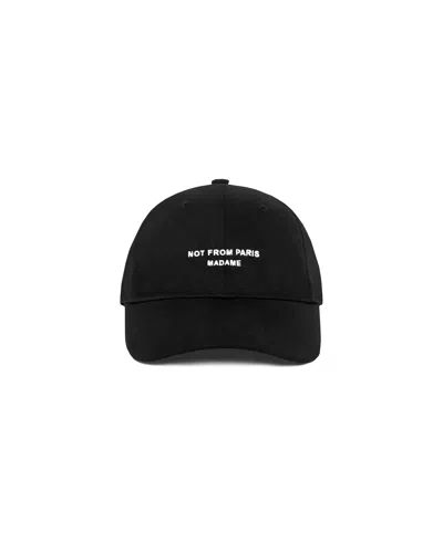 Drôle De Monsieur Drole De Monsieur Cotton Cap With Adjustable Strap And Engraved Buckle In Black