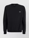 Drôle De Monsieur Cotton Crew-neck Ribbed Sweater In Black